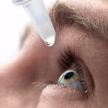 Applying eye drops