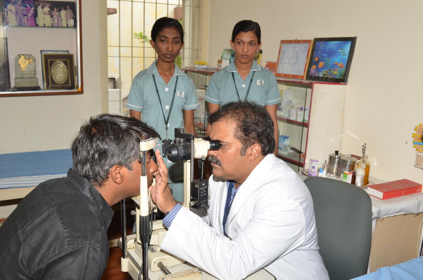 Optical shop with eyeglasses display